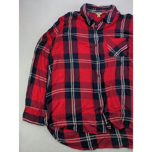Woolrich Red Plaid Button Down Long Sleeve Shirt 100% Rayon Size XXL 2XL - Picture 3 of 11